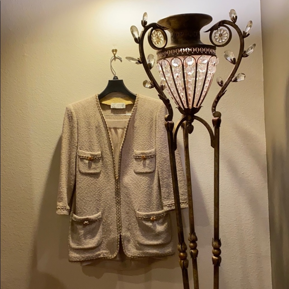 At John Collection two piece knit suit zip front